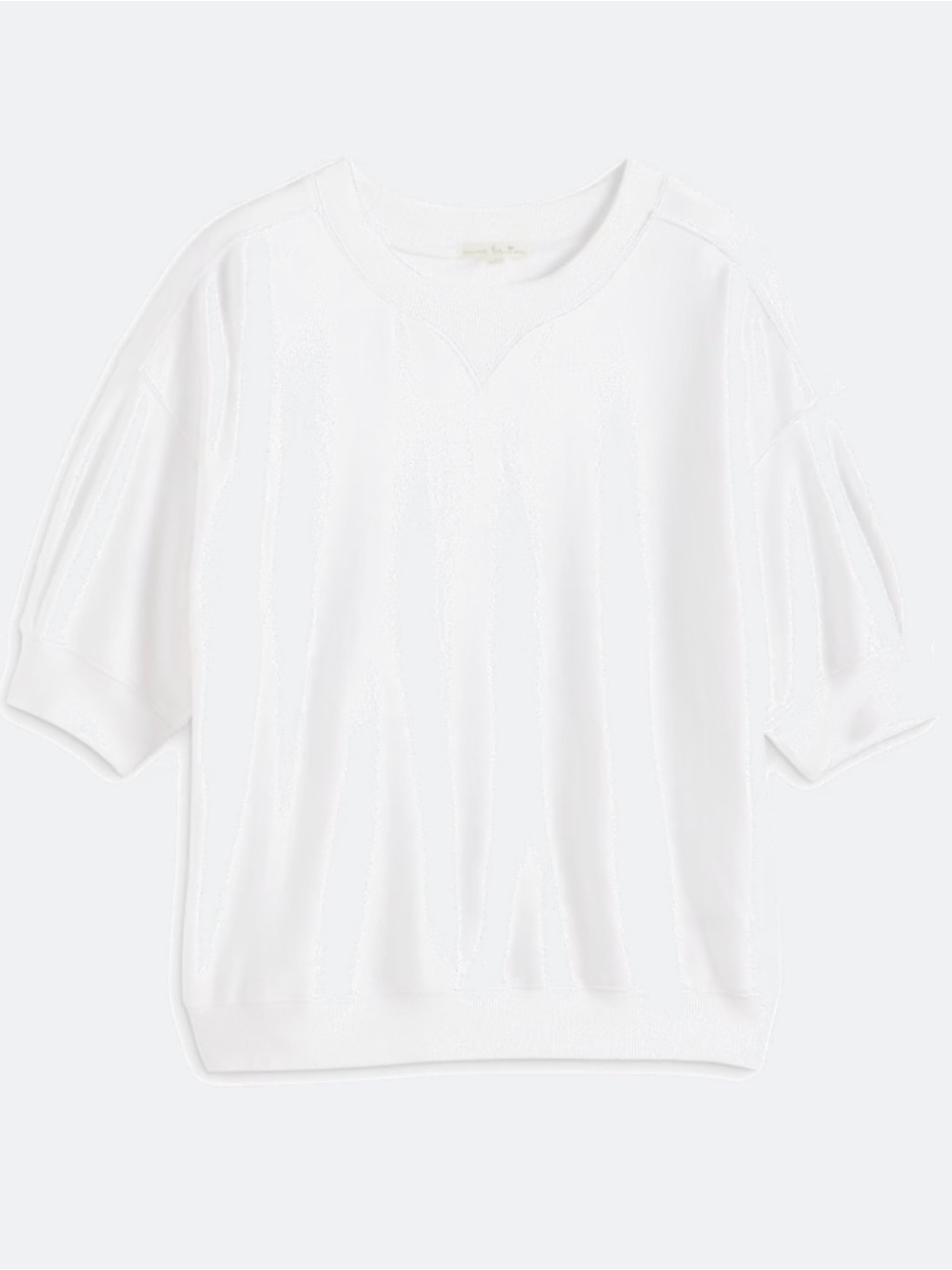 NWOT: White Short-Sleeve Sweatshirt